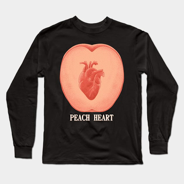 PEACH HEART Long Sleeve T-Shirt by Qalbi studio